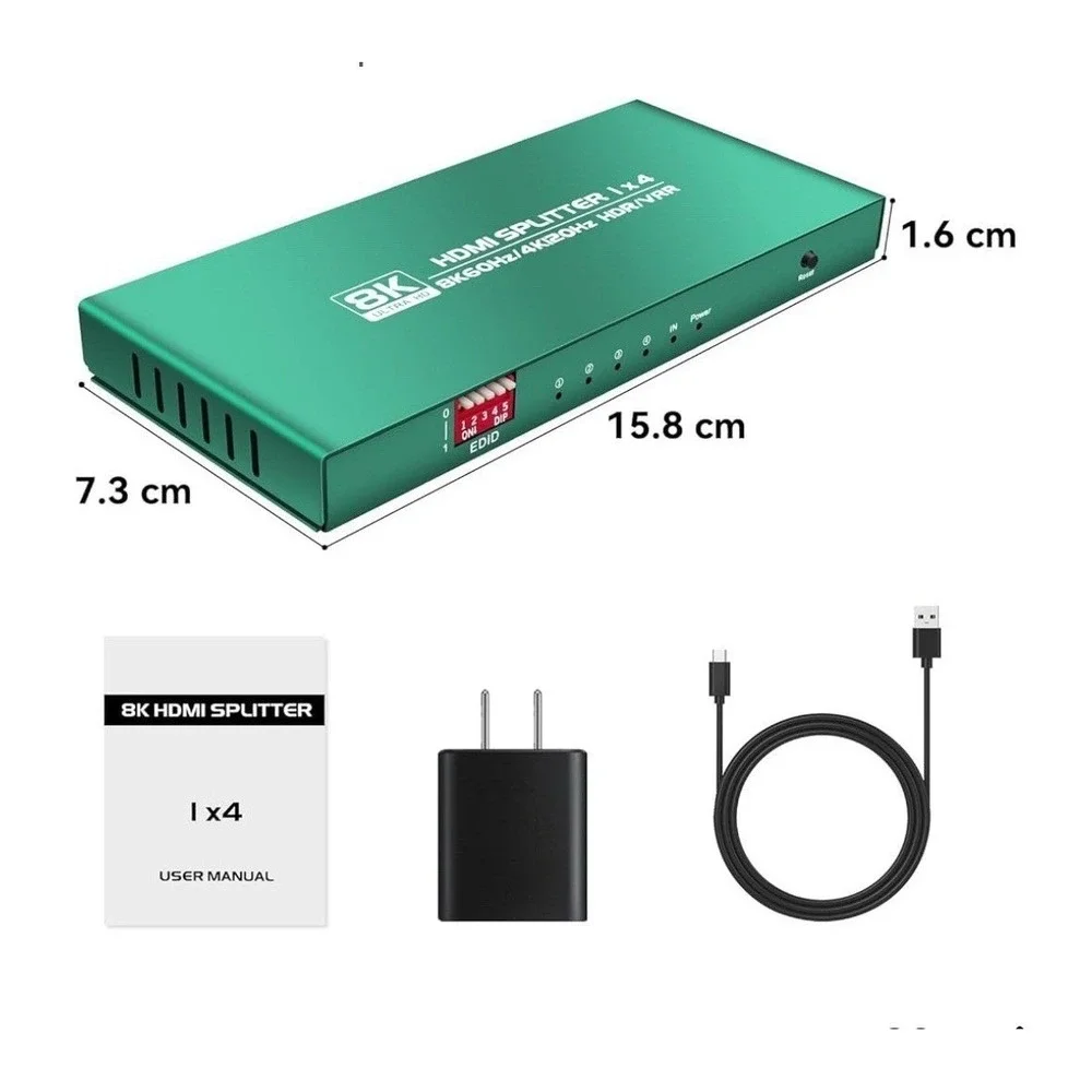 Daoistek 8K HDMI Splitter 1x4 8K60Hz 4K120Hz HDR‎ VRR Ultra HD Support Open Box